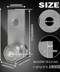 Dimensions of 2 Wheel Trolley Assembly Rollers for 1-5/8 Inch & Taller Strut Channel, Heavy Duty Dual Bearing Steel Trolley for Warehouse Hoist