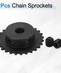 Heavy Duty 27 Tooth Chain Sprocket For ISO 04C Chain, 10mm Bore, 57.5mm Outer Diameter, ANSI 25, C45 Carbon Steel With Black Oxide Finish
