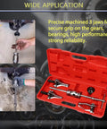 Beefy 3 Jaw Gear Bearing Slide Hammer Puller Set in red case showing tools for internal and external removal applications.
