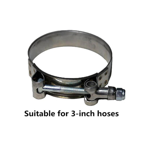 TBolt Hose Clamp Heavy Duty Adjustable Clip For 3 Inch Hose ID Stainless Steel Bolt Band Floating Bridge Nylon Insert Locknut