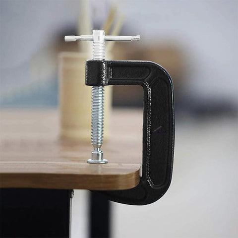 4 Inch C Clamp Set Heavy Duty Steel C Clamps Industrial Strength For Woodworking Welding And Building 2 Piece Set, holding wood surface