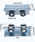 Diagram of 4 Wheel Heavy Duty Trolley Assembly For Barn Doors Or Shed Sliding Doors, Compatible With 1-5/8 Inch Wide Or Taller Strut Channel.