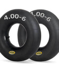 4.00-6 replacement inner tube, 2 pack with tr-13 valve stem, heavy duty, for 13" tires wheelbarrow garden utility, front view