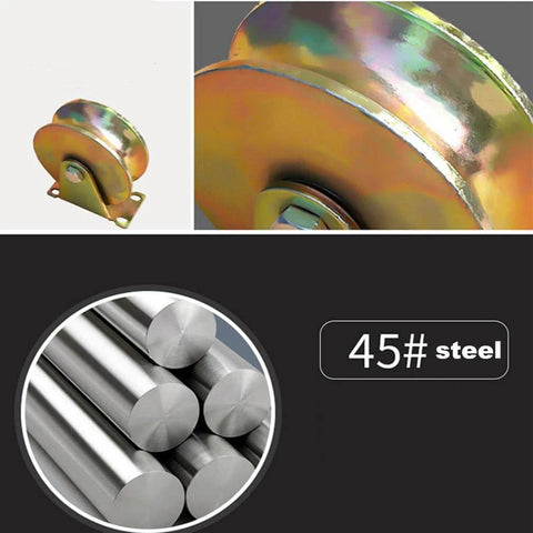 Pulley, Pulley Wheel, Sliding Gate Roller with Bracket, Heavy Duty Barn Door Casters, 45# Steel Slide Gate Hardware