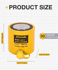 Heavy Duty 50 Ton Hydraulic Cylinder Jack Ram With A 2 Inch Stroke For Lifting Heavy Equipment And Vehicles RSC 501 shown with dimensions