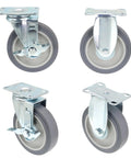 Heavy Duty 5 Inch Caster Wheels Set Of Four Non Marking Premium Commercial Grade With Two Rigid And Two Swivel Brakes