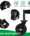 Two-Piece 6-Inch Heavy Duty Gate Wheels With Spring Loaded Caster Kit, Swivel Gate Support Wheels With Brake, close-up details.