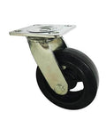 6" inch heavy duty caster wheel - rubber - top plate mount built for smooth motion, steady alignment, and clean installs for CNC, automation.