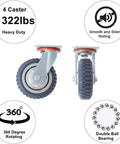 6 Inch Heavy Duty Plate Casters Set Of 4 With 360 Degree Swivel And Ball Bearing For Quiet Operation 200 Kg Per Wheel