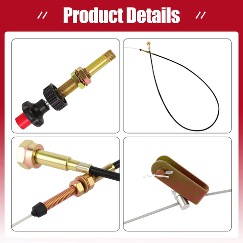 Heavy duty 6 ft Vernier Locking Throttle Cable red replacement for precise control, VCGTX06 compatible, with durable components