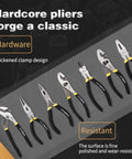 Heavy Duty 7 Piece Pliers Set For Home Repair And DIY Projects With Long Nose Pliers Slip Joint Pliers Linesman Pliers And Diagonal Pliers displayed