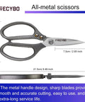 Heavy Duty 8.5 Inch All Purpose Scissors With Reinforced Stainless Steel Blades And Durable Metal Handles for easy cutting in home and office.