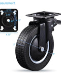 Heavy duty 8 inch caster wheels set of 4 industrial swivel locking casters with brake 3200 lbs load capacity rubber wheels