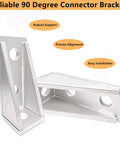 90 Degree Gusseted Fitting For 1 5 Eighths Inch Strut Channel With 3 Hole Heavy Duty Steel Right Angle Brackets For Half Inch Bolts Five Point Seven Millimeter Thick Pack Of 8, shown with precision alignment markers