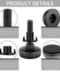 Heavy Duty Leg Levelers Set Of 12 3/8-16 Thread Adjustable Feet For Tables Chairs Cabinets And Sofas With Screw On Inserts Large Base Black Galvanized Steel Support Up To 3960 Lbs With Felt Pad details
