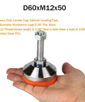 Heavy Duty Adjustable Leveling Feet Set for Workbenches Machines and Cabinets, 4 Pack, 2.36 Inch Base Diameter, M12 Thread, 1300 Pound Capacity, Chrome Plated Carbon Steel With Anti Skid Pads, For Rock Solid Stability And Easy Height Fine Tune, MROUDELUO.