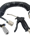 Heavy Duty Air Blow Gun Kit With Sixteen Foot PU Hose For Air Compressor Quick Connect One Quarter Inch High Volume Pro Grade Duster
