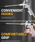 Heavy Duty Air Blow Gun Air Nozzle Blow Gun with extended nozzle and ergonomic grip shown from side view.