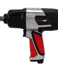 44 Piece Pro Grade Air Tool Accessory Kit With Heavy Duty Impact Wrench, side view showing grip and nozzle