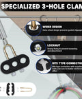 Two Pack 20 Inch Tender Spring Kit With Hose Holder And 3 Hole Clamp Holder Heavy Duty Air Line Kit For Semi Truck Trailer And Tractor Two Style Air Line Holders For Tough Road Trips showing specialized 3-hole clamp details