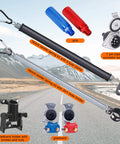 15 Foot Air Line Hose Kit 3 In 1 Heavy Duty Assembly for Truckers and Fleets with Gladhand Holder Extension Handles, shown with components