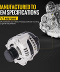 160A 12V Heavy Duty Alternator Replacement For Chrysler 200 2011 2014, Town And Country 2011 2016, side view
