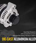 160A 12V Heavy Duty Alternator Replacement For Chrysler 200 2011 2014, Town And Country 2011 2016, Die-Cast Aluminum