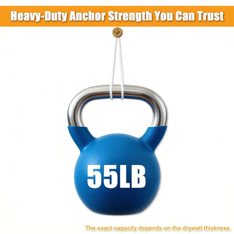 55lb weight hanging on self drilling drywall anchor from 180 pcs self drilling drywall anchors and screws kit with 90 metal anchors and 90 screws heavy duty grip assorted sizes for sheetrock wall mounting shelves picture frames and home decor