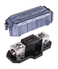 Heavy Duty Inline ANL Fuse Holder with 200 Amp Fuse Included for 1/0 or 4 Gauge Car Audio Wiring, Smoked Gray Cover