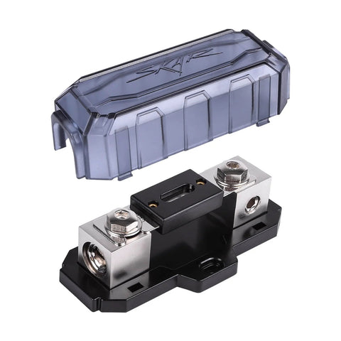 Heavy Duty Inline ANL Fuse Holder with 200 Amp Fuse Included for 1/0 or 4 Gauge Car Audio Wiring, Smoked Gray Cover