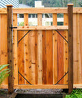Anti Sag Gate Kit Heavy Duty No Sag Kit for Wooden Gate Fence with Gate Latch shown installed on a wooden fence gate