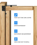 Wood gate frame with Heavy Duty Anti Sag Gate Kit, showing latch and corner brace brackets in rust resistant steel to stop sagging.