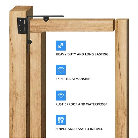 Wood gate frame with Heavy Duty Anti Sag Gate Kit, showing latch and corner brace brackets in rust resistant steel to stop sagging.