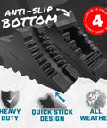 Image of 4 Pack Wheel Chocks For Cars, RVs, Trucks And Trailers Up To 8T GVW, showing anti-slip design and heavy-duty material