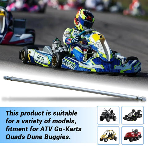 Beefed Up Heavy Duty 1 Inch Diameter 40 Inch Steel Axle Rod With 1 To 3/4 Inch Step Down for ATV Go-Karts Quads Dune Buggies on racetrack