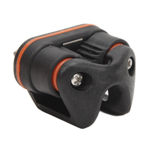 Tbest ball bearing cam cleat, small nylon marine-grade cleat with orange seals, front view
