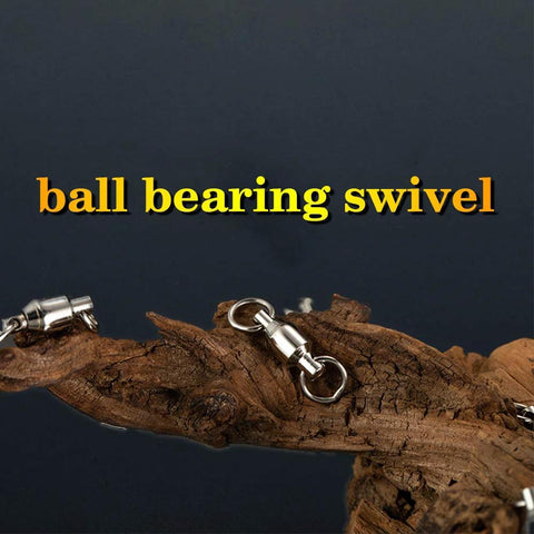 Heavy Duty Ball Bearing Swivel Connector Set For Saltwater And Freshwater Fishing 25 Pieces Stainless steel on driftwood