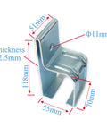 Side view of Heavy Duty Box Rail Hanger Brackets For Barn Doors Exterior Hardware Galvanized Steel Rust Proof