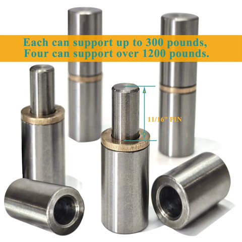 Barrel Gate Hinges 4 Pack 2 Inch By Five Eighth Inch Detachable Pin With Brass Washer Heavy Duty Up To 500 Lb For Gates