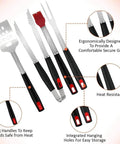 Heavy-Duty Tool Set,Stainless Steel Heat-Resistant Accessories,Non-Slip Handle,Outdoor Camping tools with long handles and hanging holes