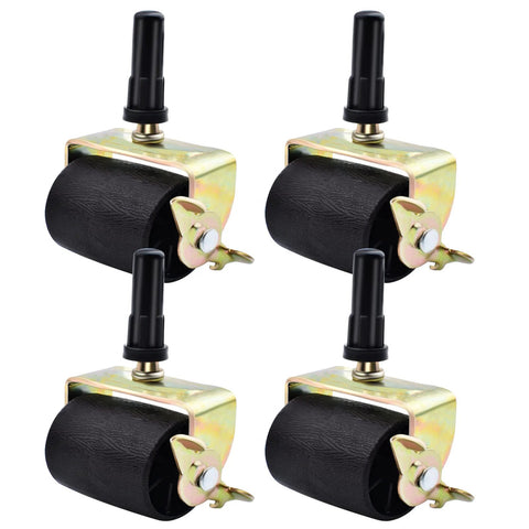 Heavy Duty Bed Frame Casters With Locking And Brakes Set Of 4 For Replacement, swivel wheels with stem and socket sleeve inserts