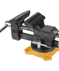 4-Inch Bench Vise for Workshop Use With 270-Degree Swivel Base, Heavy Duty 4-Lug Base, Powder Coated Gray Finish