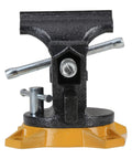 Front view of 4-Inch Bench Vise for Workshop Use With 270-Degree Swivel Base, Heavy Duty 4-Lug Base, Anvil And Anvil Horn.