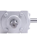 Front view of Heavy Duty 40 HP Right Angle Bevel Gearbox 1:1 1800 RPM Crosshole Keyed Shaft, showing input and output shafts.