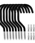8 Pack Heavy Duty Bike Hooks for Garage Wall and Ceiling, 100 Lbs Load Capacity, shown with anchors