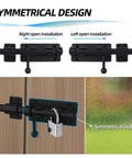 Built Tough Heavy Duty 6.3 Inch Barrel Bolt Latch Sliding Gate Lock 304 Stainless Steel Black Finish shown installed on door