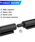 Heavy Duty Gate Hinges 7 Inches- 2 Pack Weld On Install Black Iron Barrel Hinge 900lbs Capacity, showing product details