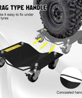 Heavy Duty Black Car Dollies Set Of 4 For Moving Cars With Large 3.5 Inch Steel Casters Anti Slip Rails Alloy Steel Construction