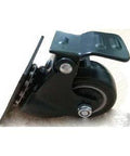 Side view of a 2-inch caster wheel with brake, part of a ✝️ 10-Pack 2" inch Heavy Duty Black - Caster Wheel - Brakes.