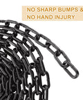 Close-up of 1/4'' × 19.68Ft Black Chain Link, 6M Heavy Duty Metal Chain Links 6mm Carbon Steel Coil Chains with smooth edges